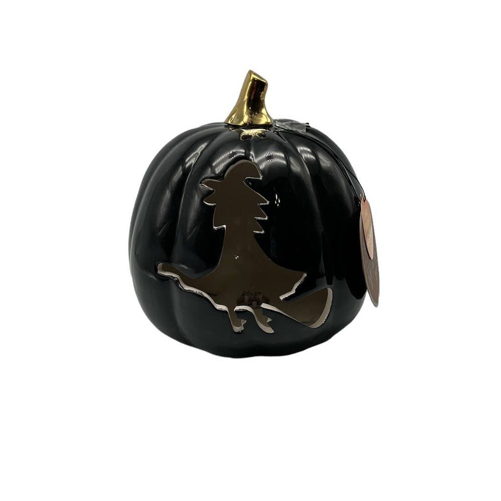 Give Thanks Black Lighted Witch Pumpkin